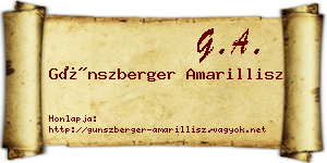 Günszberger Amarillisz névjegykártya